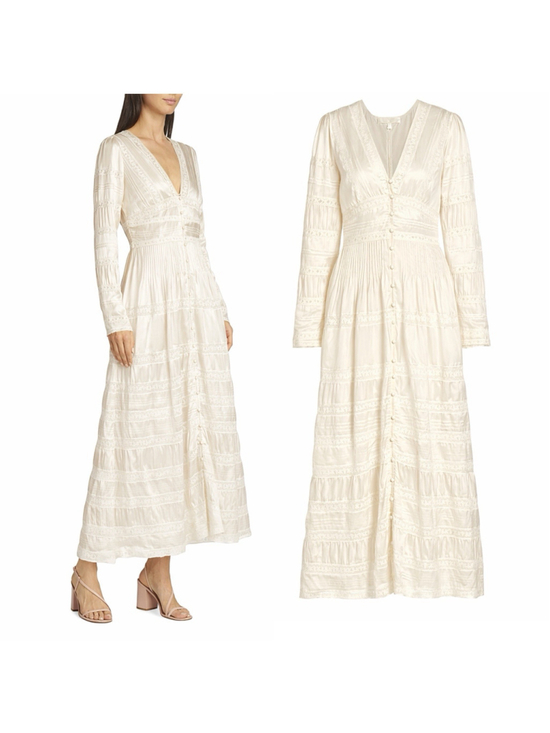LoveShackFancy Dresses & Skirts - LoveShackFancy Ellitia Maxi Dress Victorian Lace Button Front Ivory NWT Size 4